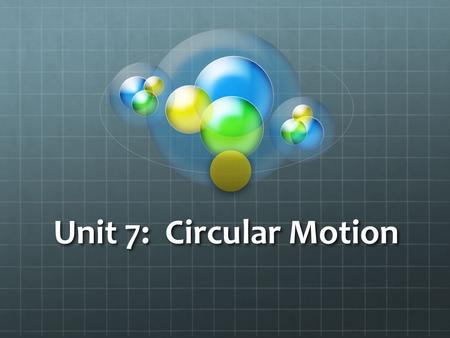 Unit 7: Circular Motion. Vote #1 Is the car accelerating?
