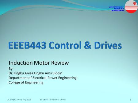 EEEB443 Control & Drives Induction Motor Review By
