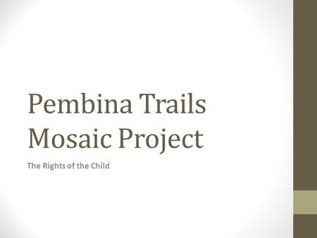 Pembina Trails Mosaic Project The Rights of the Child.