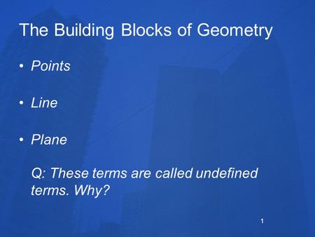The Building Blocks of Geometry