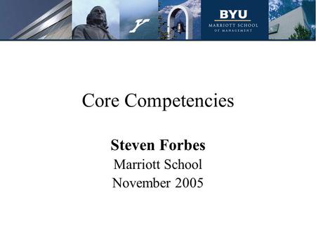 Steven Forbes Marriott School November 2005