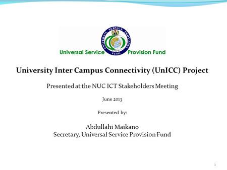 University Inter Campus Connectivity (UnICC) Project