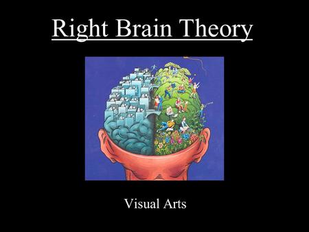 Right Brain Theory Visual Arts. If you can see it, you can draw it. Left Brain Sequential Logical Rational Analytical Objective Looks at parts Right Brain.