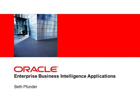 Enterprise Business Intelligence Applications