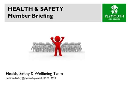 HEALTH & SAFETY Member Briefing Health, Safety & Wellbeing Team 01752 312523.
