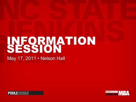 INFORMATION SESSION May 17, 2011 Nelson Hall. PROGRAM OPTIONS.
