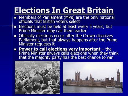 Elections In Great Britain