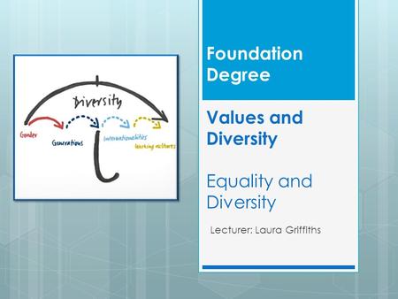 Foundation Degree Values and Diversity Equality and Diversity