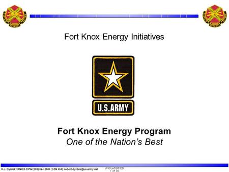 Trane’s DOE GHP Super ESPC Fort Knox Energy Program