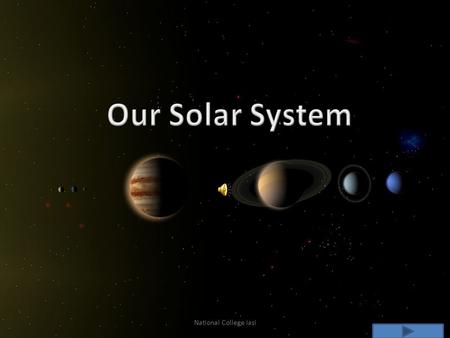 Our Solar System National College Iasi. Our Planets Sun Mercury Venus Earth Earth`s Moon Mars Jupiter Saturn Uranus Neptune Pluto Others Asteroids Meteor.
