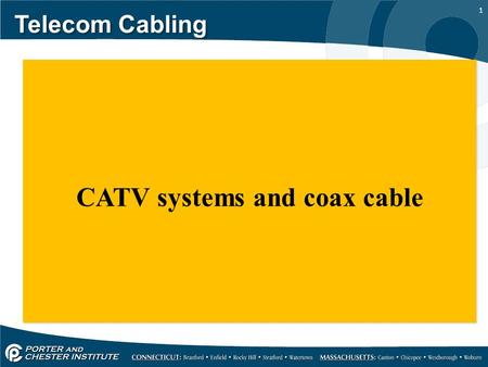 1 Telecom Cabling CATV systems and coax cable. 2 Telecom Cabling Community antenna TV is covered in the NEC article 820, and is covered in a limited capacity.