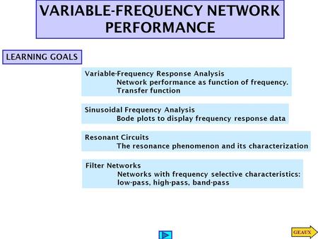 VARIABLE-FREQUENCY NETWORK