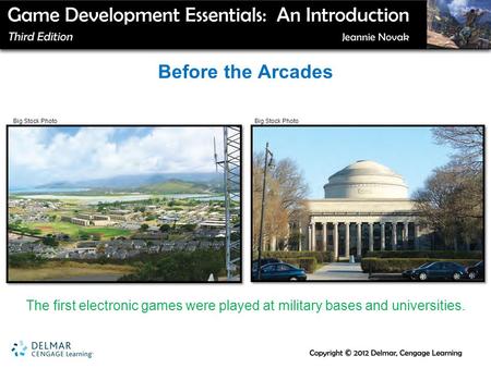 Before the Arcades The first electronic games were played at military bases and universities. Big Stock Photo.