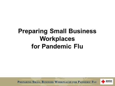 Preparing Small Business Workplaces for Pandemic Flu.