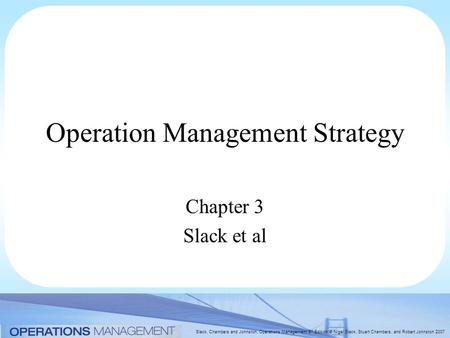 Operation Management Strategy