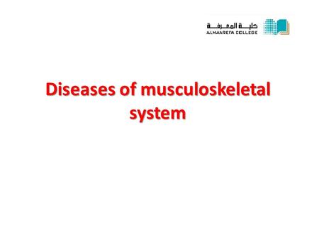 Diseases of musculoskeletal system. 4. Degenerative bone diseases Osteoarthritis.