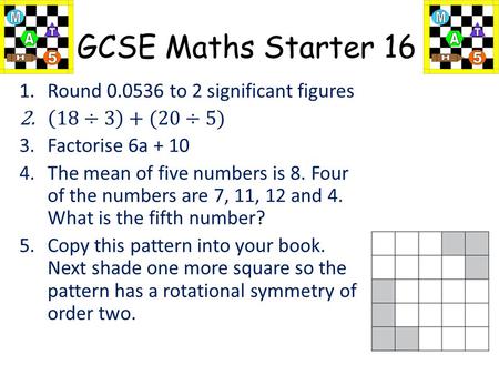 GCSE Maths Starter 16 Round to 2 significant figures
