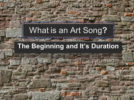 What is an Art Song?. Art Song vs Folk Song In Western music, it is customary to distinguish Folk song, Popular song and the Art Song. Folk songs generally.