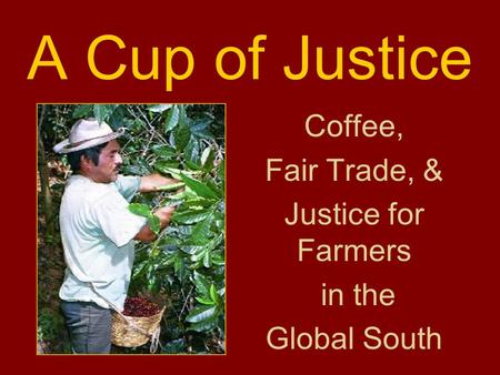 A Cup of Justice Coffee, Fair Trade, & Justice for Farmers in the Global South.