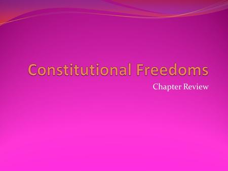 Chapter Review. Clause of the First Amendment which states the government may not support a church or religion.