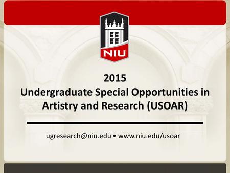 2015 Undergraduate Special Opportunities in Artistry and Research (USOAR)