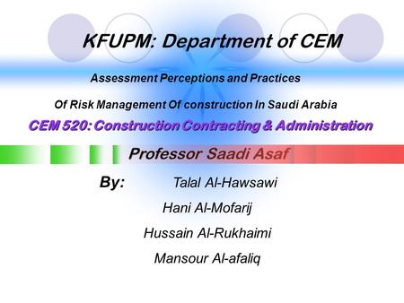 KFUPM: Department of CEM
