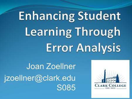 Enhancing Student Learning Through Error Analysis