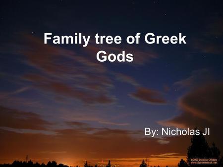 Family tree of Greek Gods