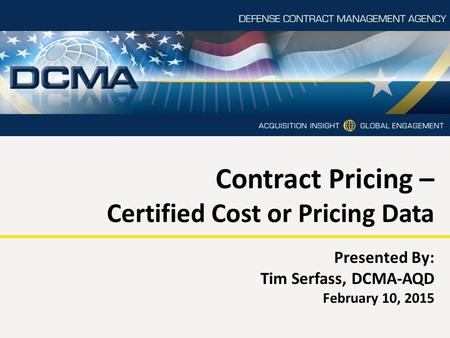 Contract Pricing – Certified Cost or Pricing Data