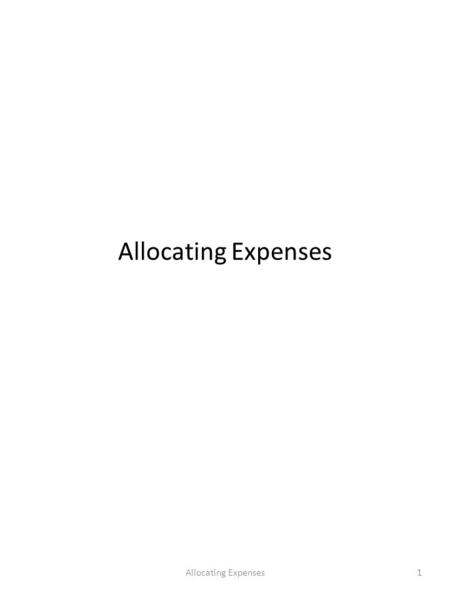 1Allocating Expenses. Create Report Header Page To access this screen, click on ‘New Expense Report’ from your Expense Module Tab This page will come.
