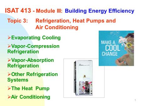 ISAT Module III: Building Energy Efficiency