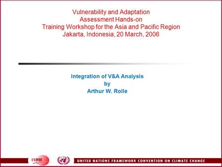 Integration of V&A Analysis