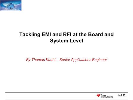 Tackling EMI and RFI at the Board and System Level