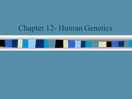 Chapter 12- Human Genetics