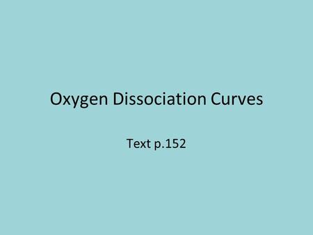 Oxygen Dissociation Curves