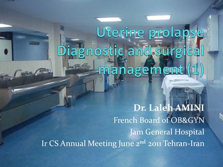 Dr. Laleh AMINI French Board of OB&GYN Jam General Hospital Ir CS Annual Meeting June 2 nd 2011 Tehran-Iran.