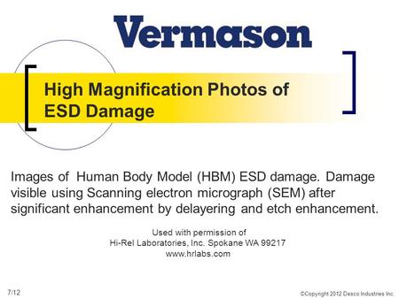 High Magnification Photos of ESD Damage