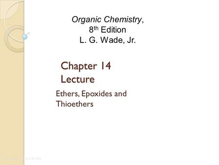 Ethers, Epoxides and Thioethers