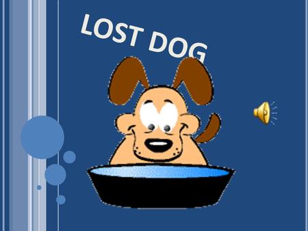 LOST DOG FIRST PART Once upon a time there was a dog called Caramel.