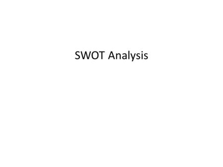 SWOT Analysis. A scan of the internal and external environment is an important part of the strategic planning process. Environmental factors internal.