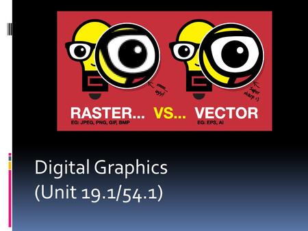 Digital Graphics (Unit 19.1/54.1). Introduction  In digital media, there are different types of graphic files and formats we use in everyday life! Today.