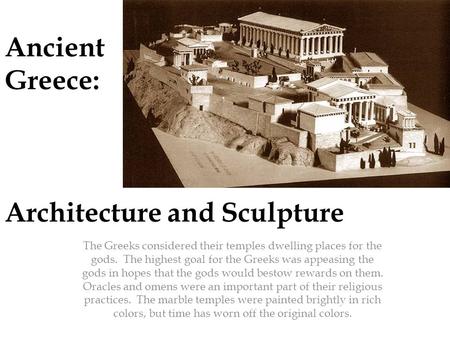 Ancient Greece: Architecture and Sculpture