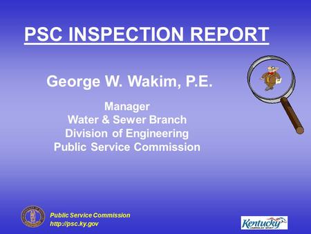 PSC INSPECTION REPORT George W. Wakim, P.E.