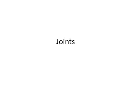 Joints. A joint is the location at which 2 or more bones make contact Joints, also called articulations, have 2 functions: 1.They hold bones together.