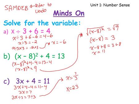Solve for the variable: