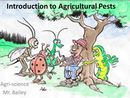 Introduction to Agricultural Pests Agri-science Mr. Bailey.