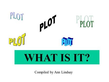 WHAT IS IT? Compiled by Ann Lindsay. ELEMENTS OF PLOT CONFLICT RISING ACTION CLIMAX FALLING ACTION RESOLUTION.