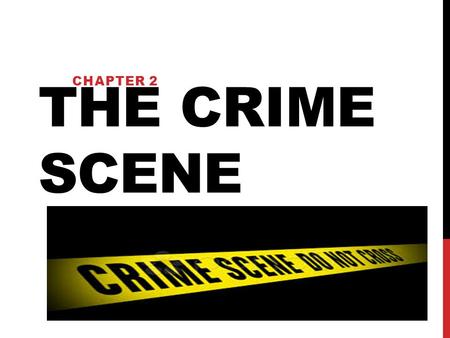 Chapter 2 THE CRIME SCENE.