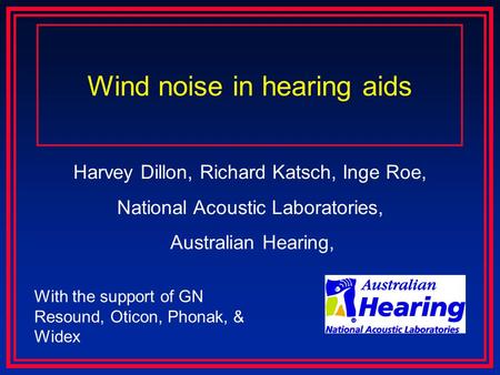 Wind noise in hearing aids