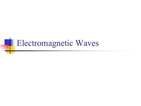 Electromagnetic Waves.  Concept and Nature of EM Waves  Frequency, Wavelength, Speed  Energy Transport  Doppler Effect  Polarization.